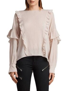 All Saints Pale Pink Isa Top Oversized Size S